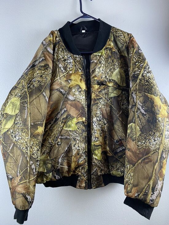 WFS Jackets & Blazers - WFS Camo Gear Sz L Quilted LS Pockets Inside & Out Full Zip Burly Camo Tan Coat